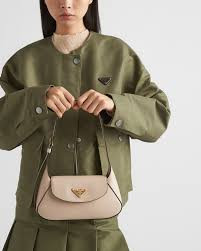 Pra*a Small Shoulder Bag Beige For Women 9,8in/25cm