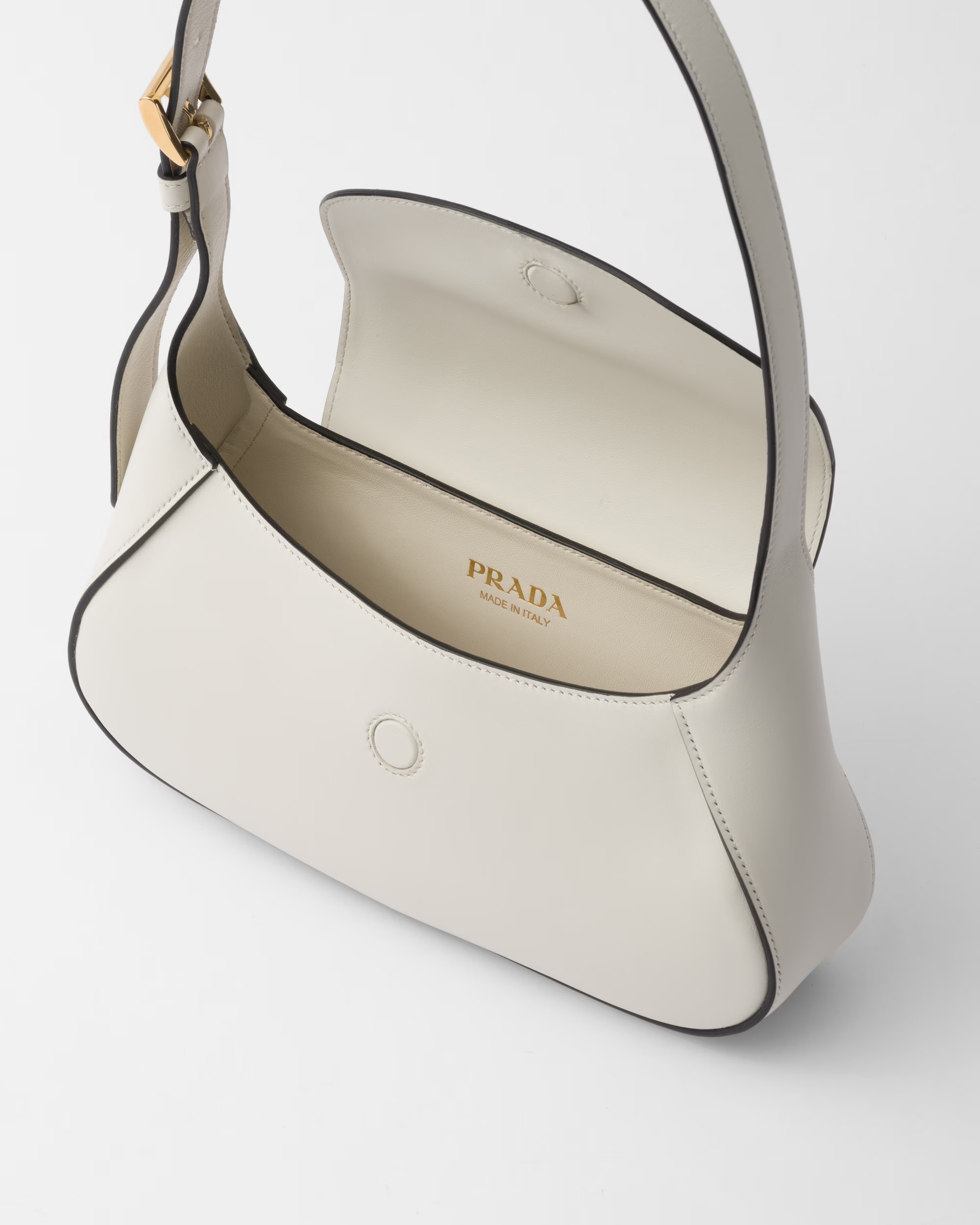 Pra*a Small Shoulder Bag White For Women 9,8in/25cm