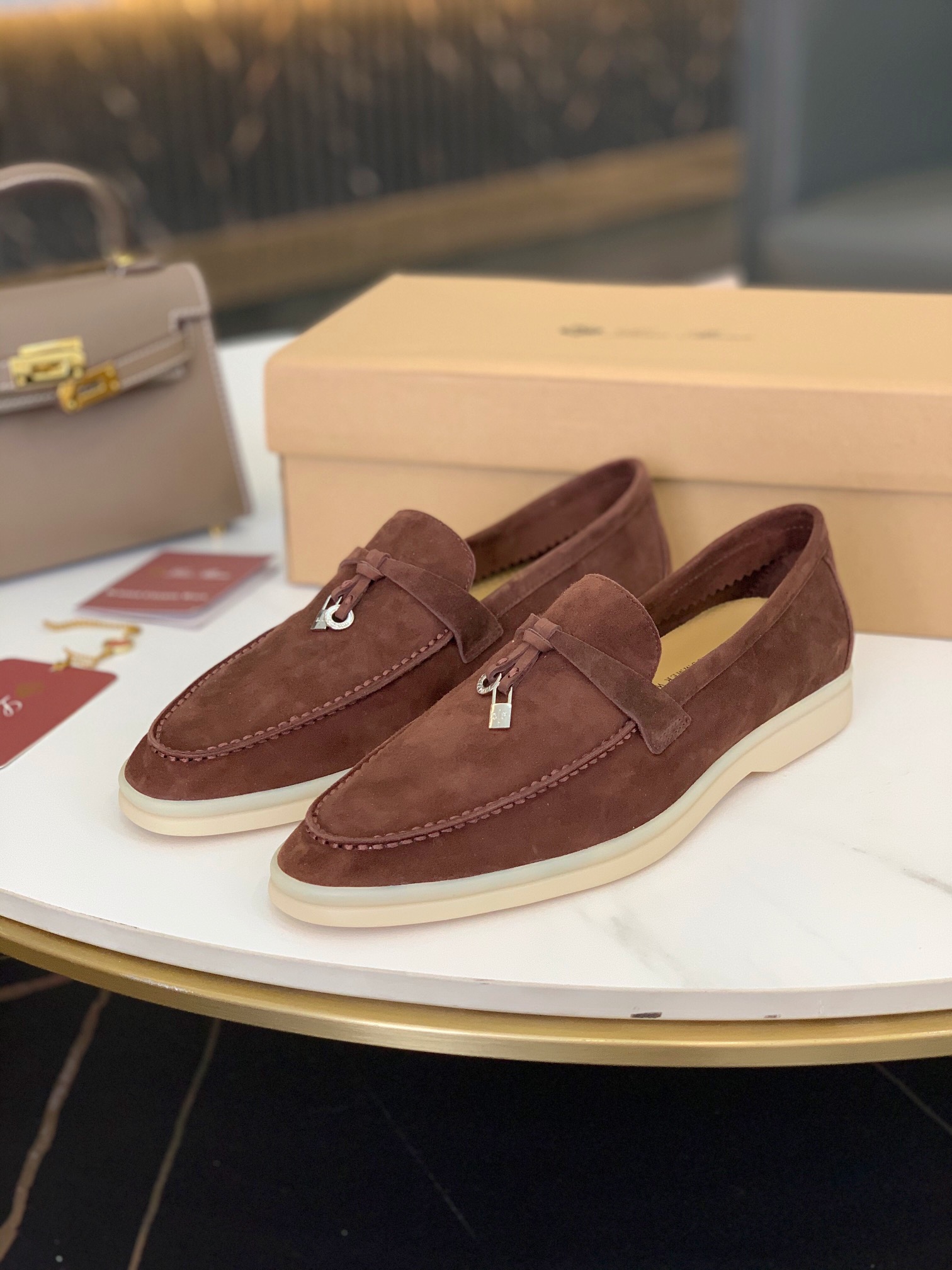 L0r0 P1ana Summer Charms Walk Loafers Chocolate For Women – FAE5444 H026