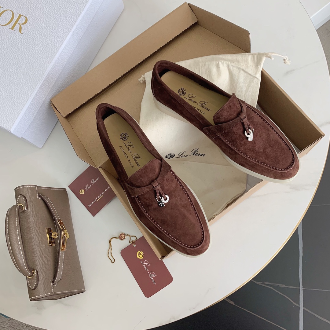 L0r0 P1ana Summer Charms Walk Loafers Chocolate For Women – FAE5444 H026