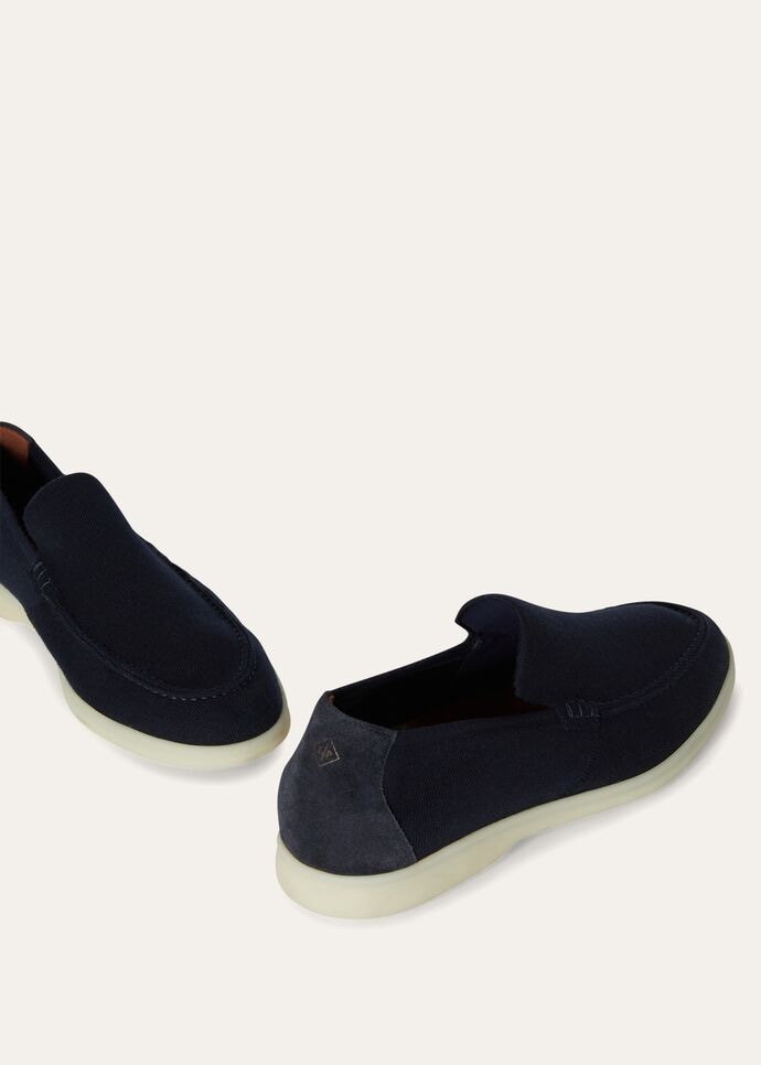L0r0 P1ana Summer Walk Knitted Navy Blue For Men FAM1581