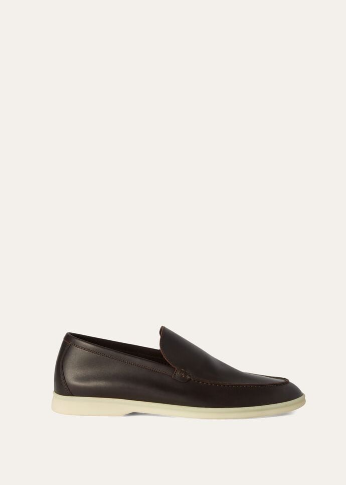 L0r0 P1ana Summer Walk Loafers Dark Brown For Men FAM9405