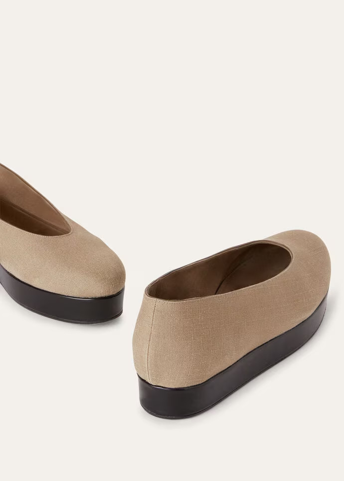 L0r0 P1ana Shima Ballet Flats Mizzle Green For Women – FAO1294 50WI