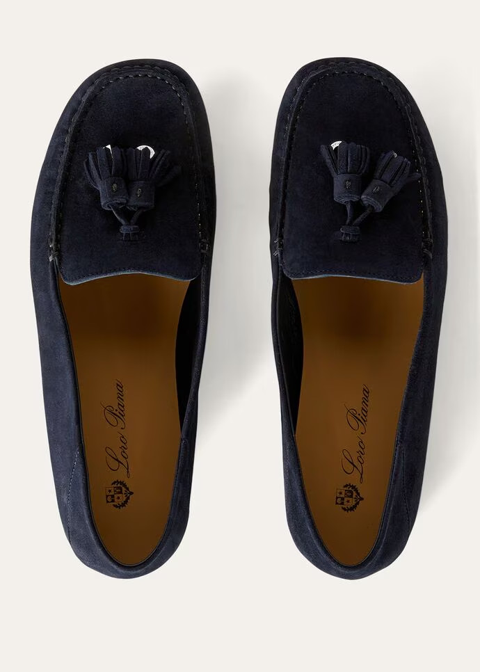 L0r0 P1ana Dot Sole Walk Loafers Navy Blue For Women – FAN0109 W000
