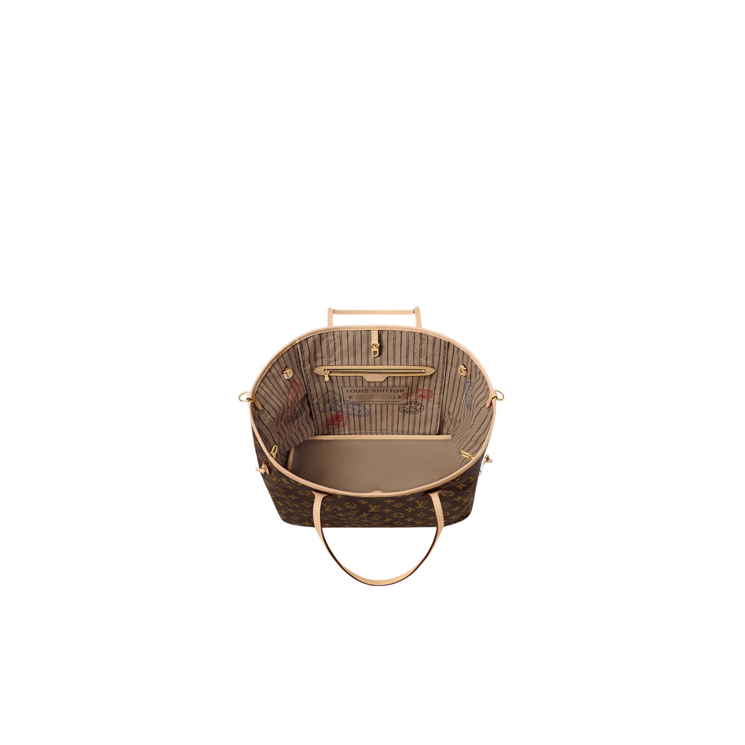 L0vis Vvtt0n Neverfull Bandoulière Inside Out GM Beige For Women 39cm/15.4in – M11948