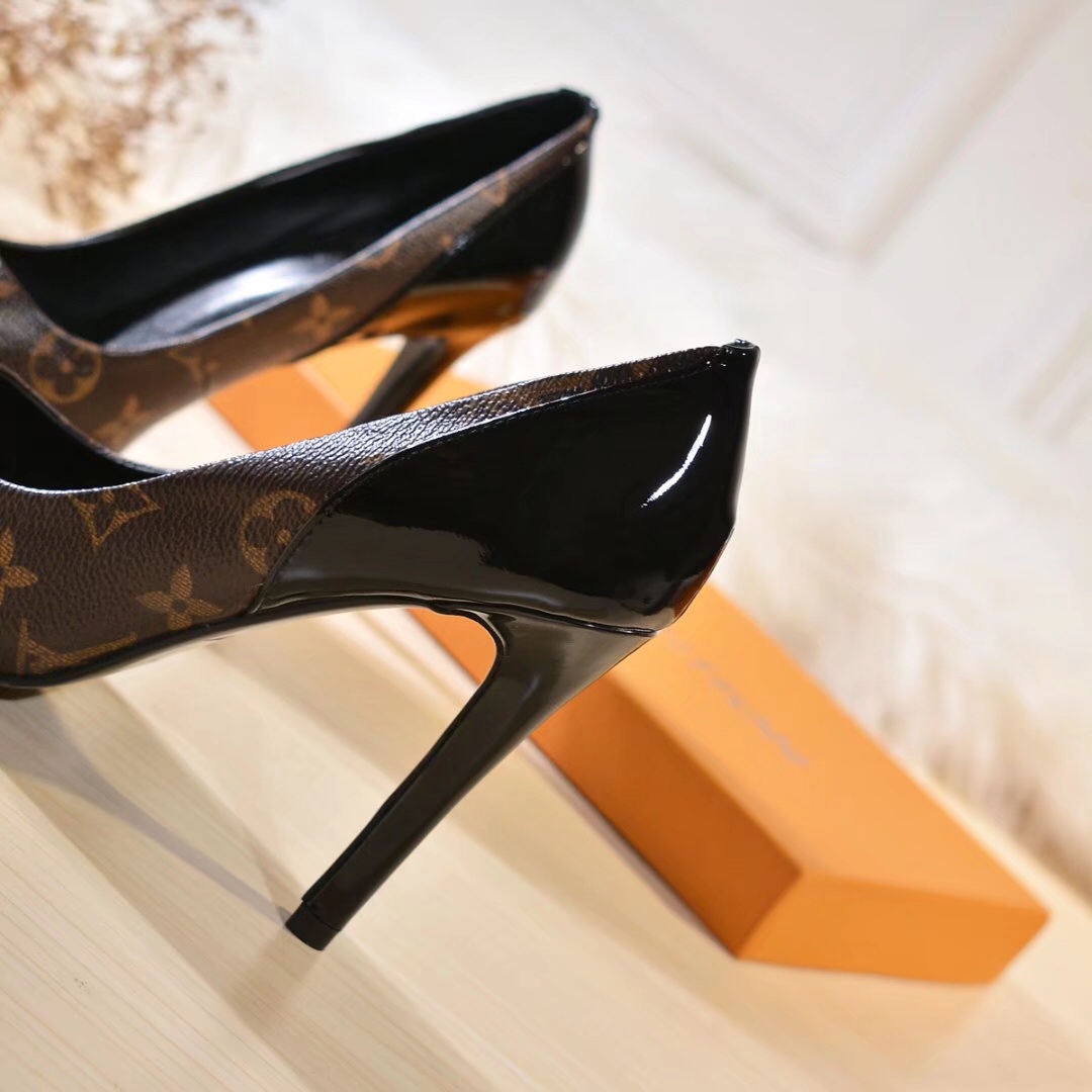 L0vis Vvtt0n Cherie Pump Brown For Women 10cm/3.9in 1A4W3Z