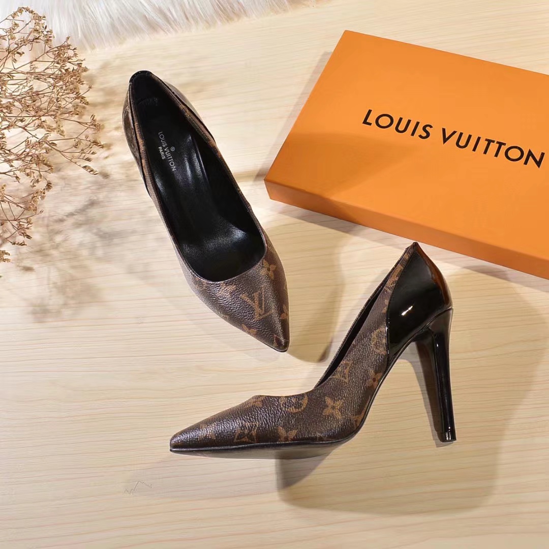 L0vis Vvtt0n Cherie Pump Brown For Women 10cm/3.9in 1A4W3Z