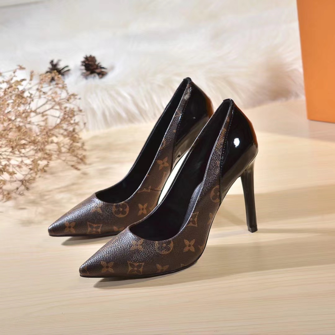 L0vis Vvtt0n Cherie Pump Brown For Women 10cm/3.9in 1A4W3Z