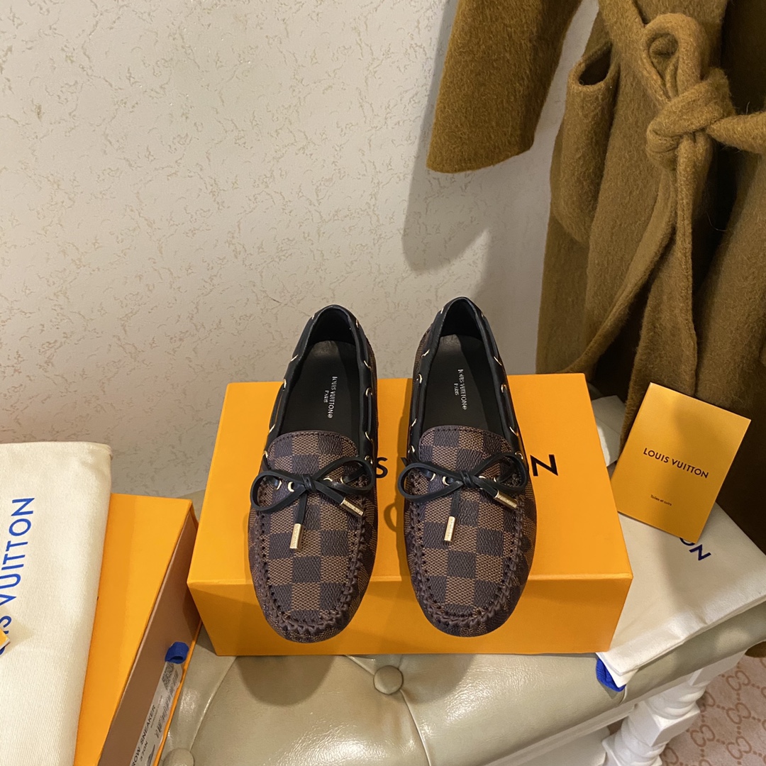 L0vis Vvtt0n Gloria Flat Loafer Brown For Women