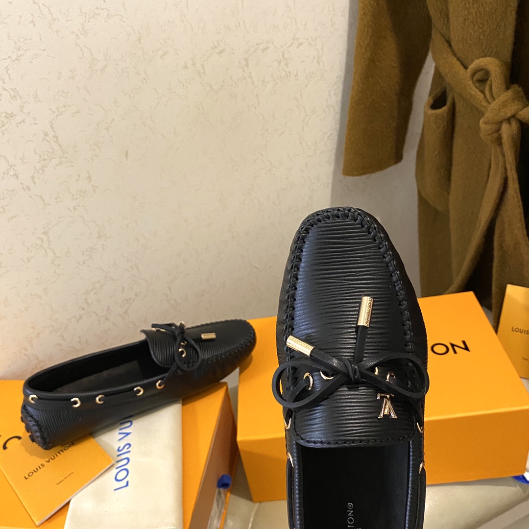 L0vis Vvtt0n Gloria Flat Loafer Black For Women