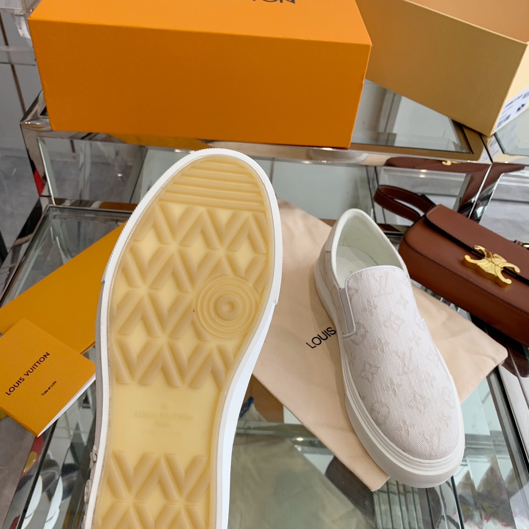 L0vis Vvtt0n Women’s Trocadero Slip On White For Women LV