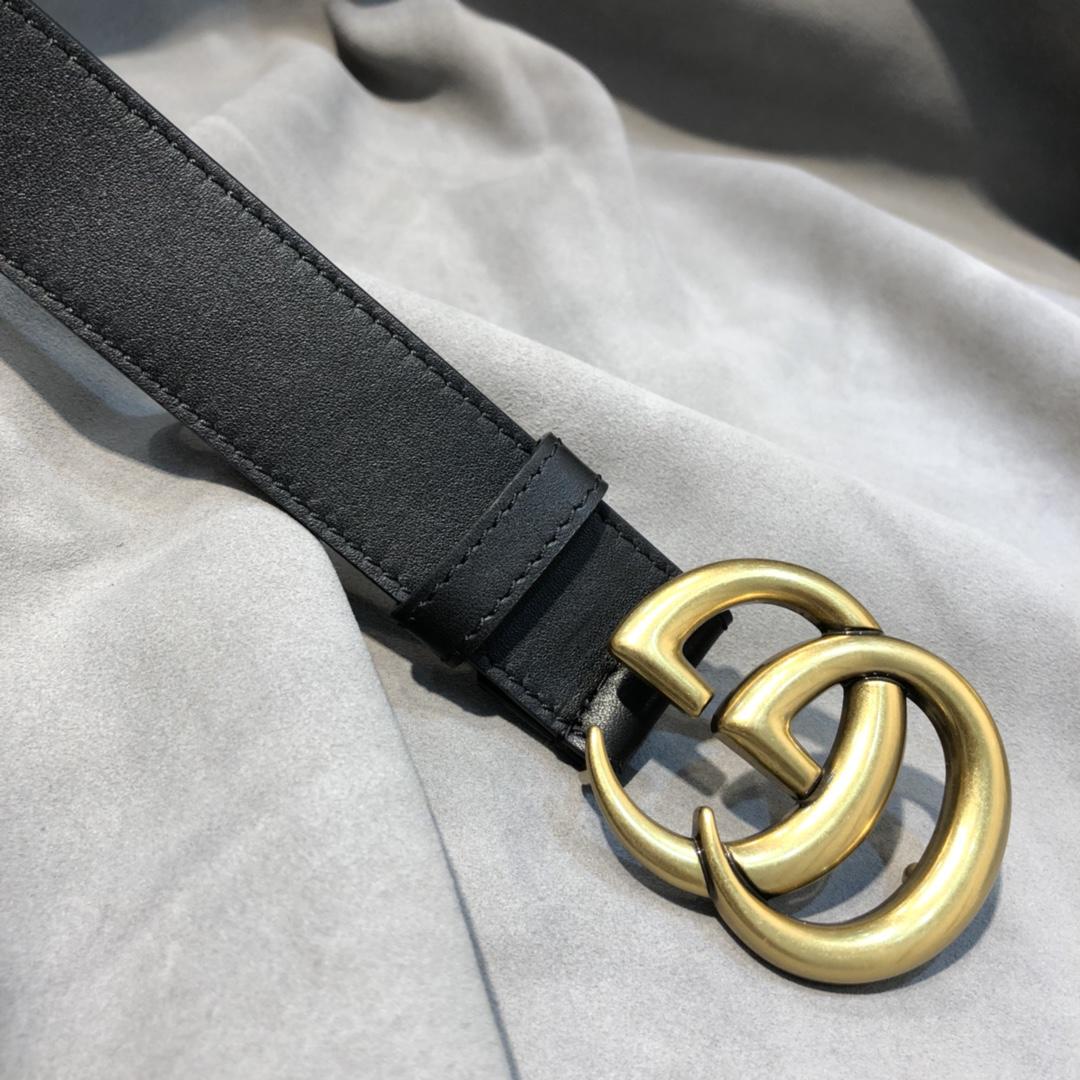 Gvc*1 Belt With Double G Buckle Black 1.2in/3cm