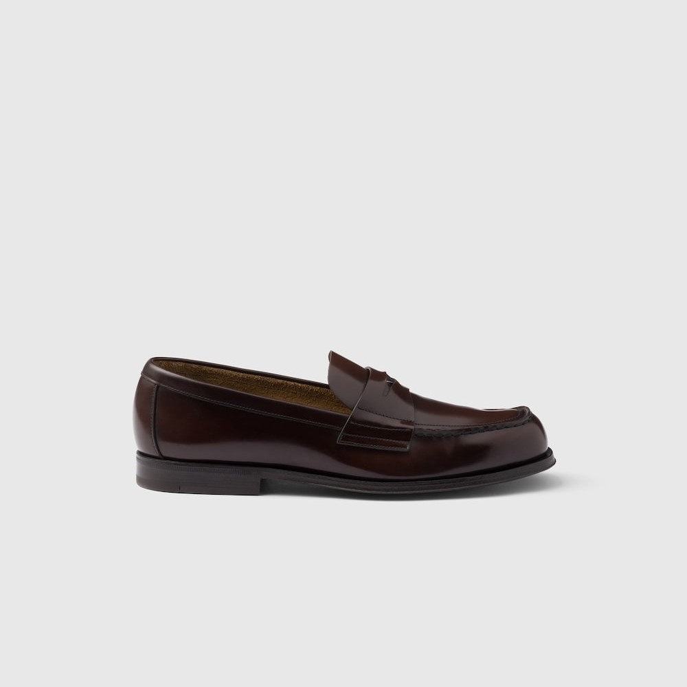 Pra*a Brushed Leather Loafers Sienna For Men 2DB201_055_F0038_F_C000