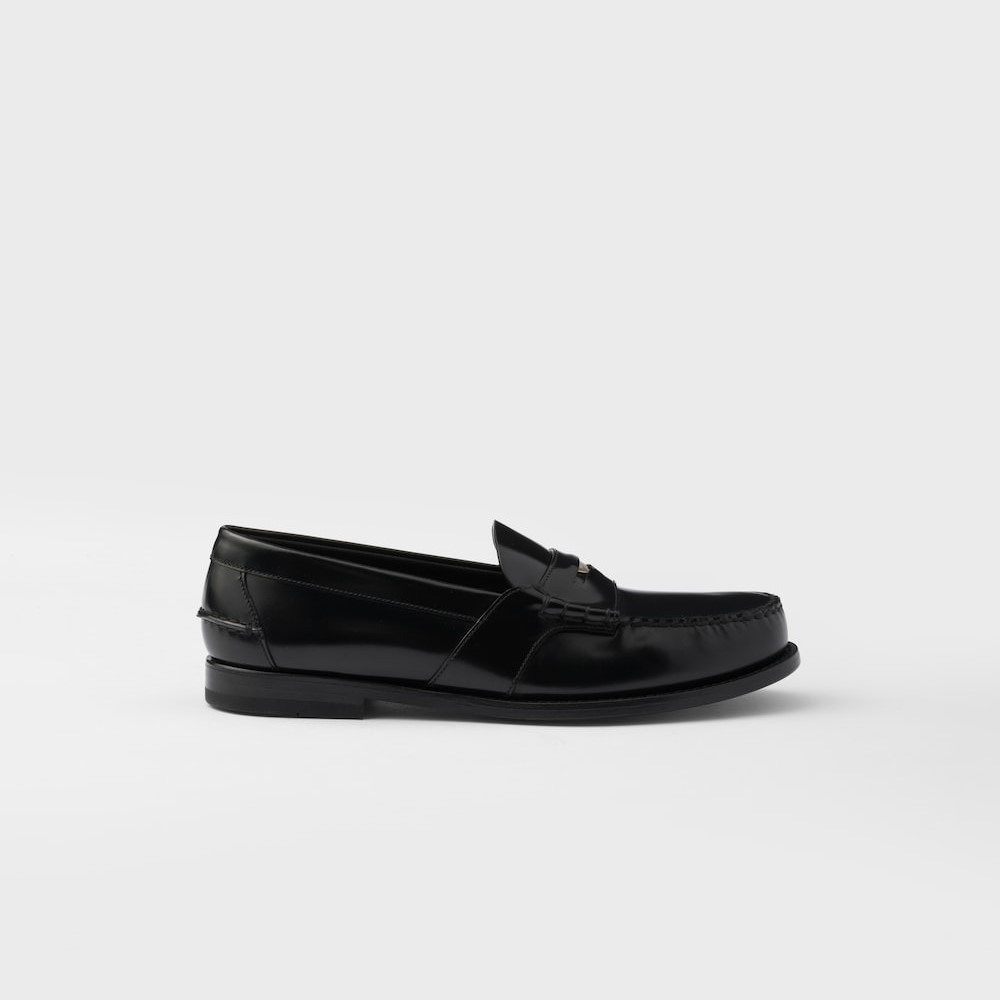 Pra*a Brushed Leather Loafers Black For Men 2DB222_055_F0002_F_X000