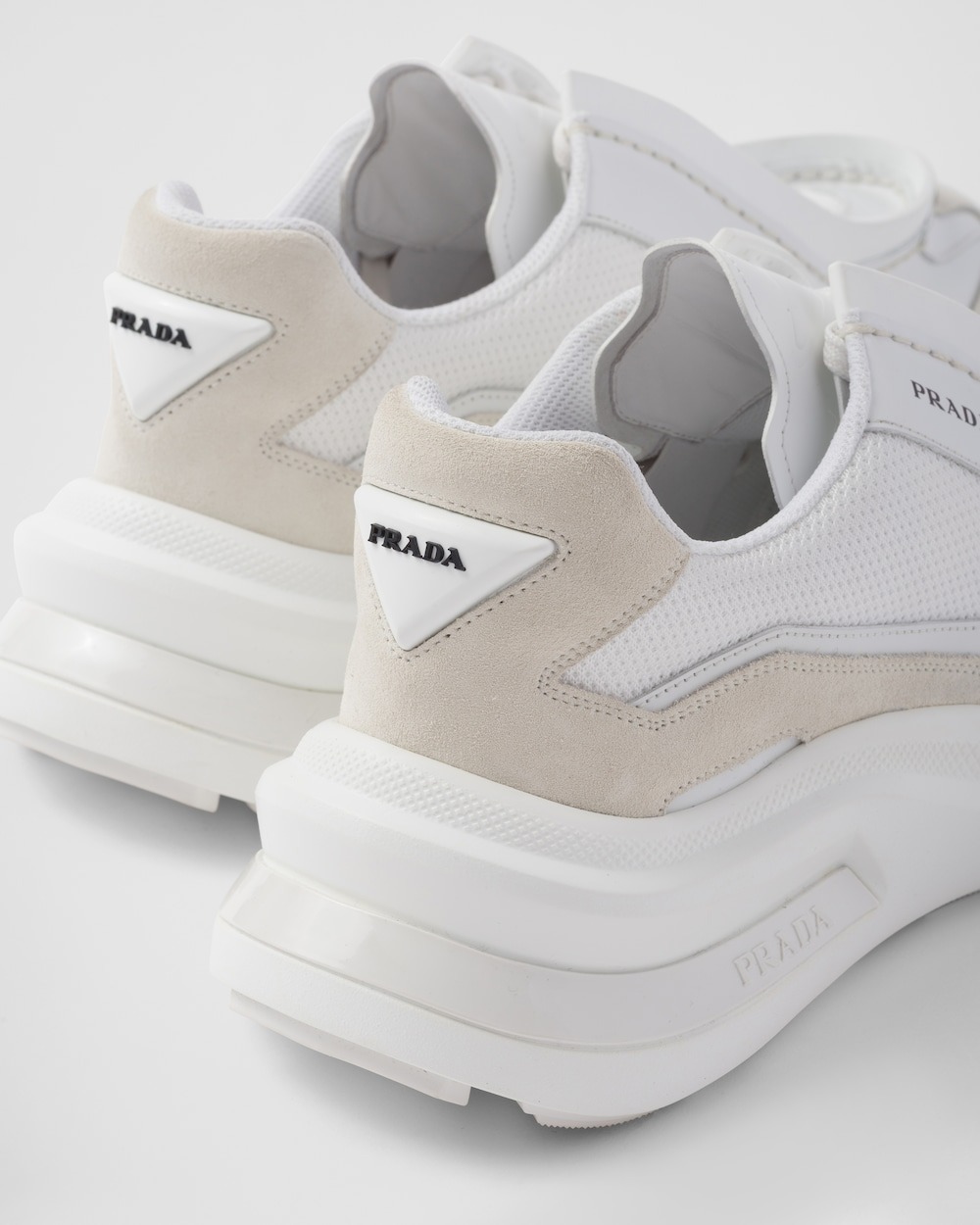 Pra*a Systeme Brushed Leather Sneakers White For Men 2EG424_3C37_F0009