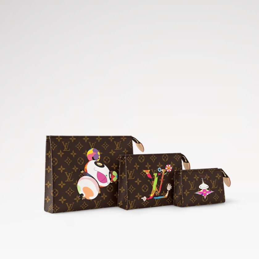 L0vis Vvtt0n LV x TM Trio Toiletry Pouch Monogram Canvas 9.8in/25cm M13762
