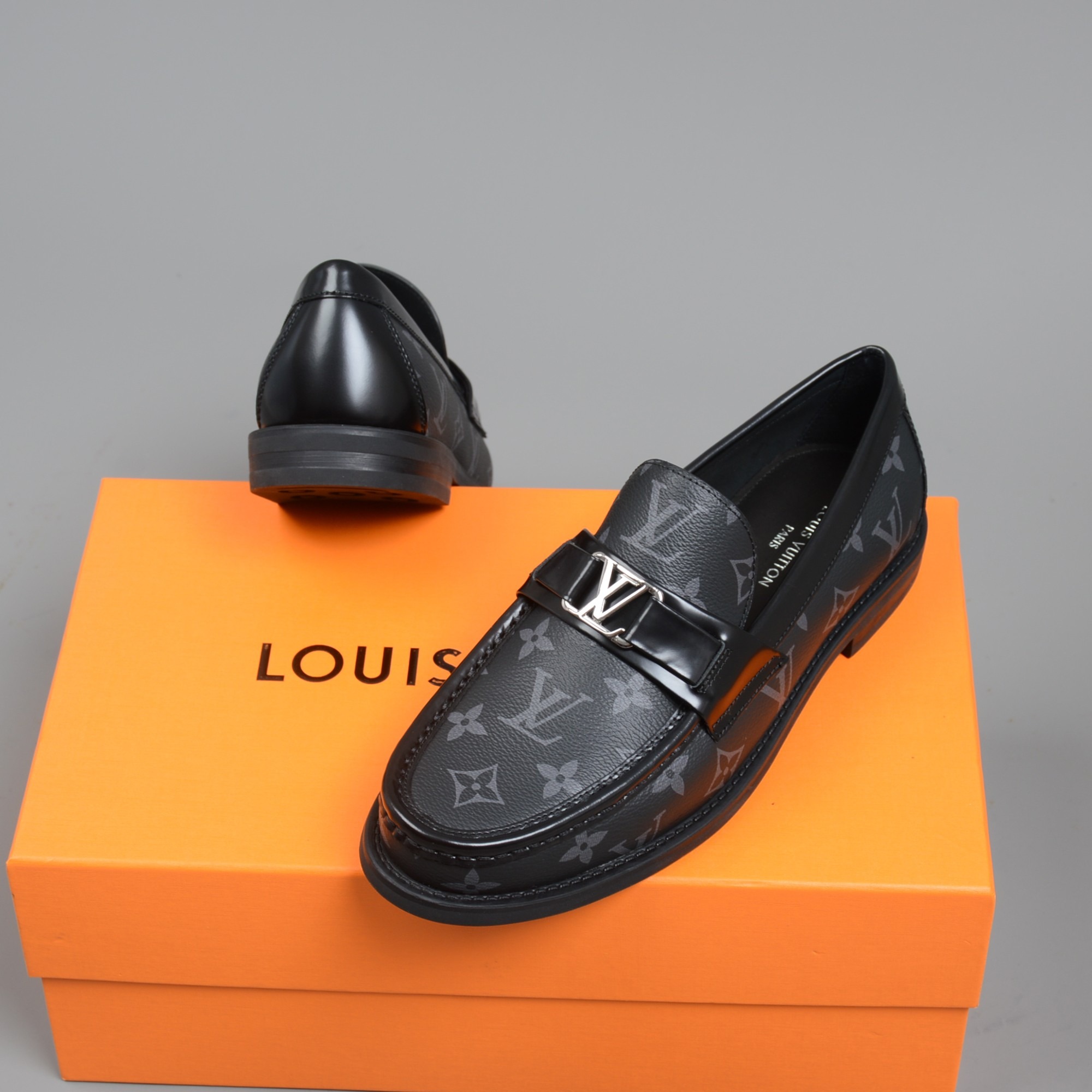 L0vis Vvtt0n Monte Carlo Mocassin in Black Monogram Canvas for Men