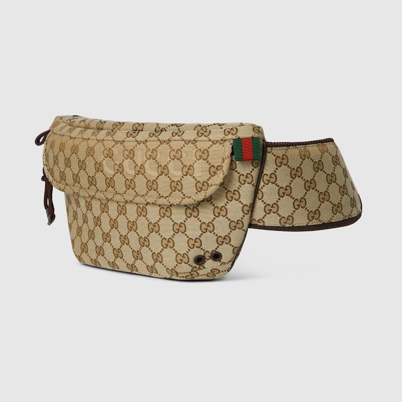 Gvc*1 Small GG Belt Bag Beige And Dark Brown For Men 12.6in/32cm 804262 FADUK 9853