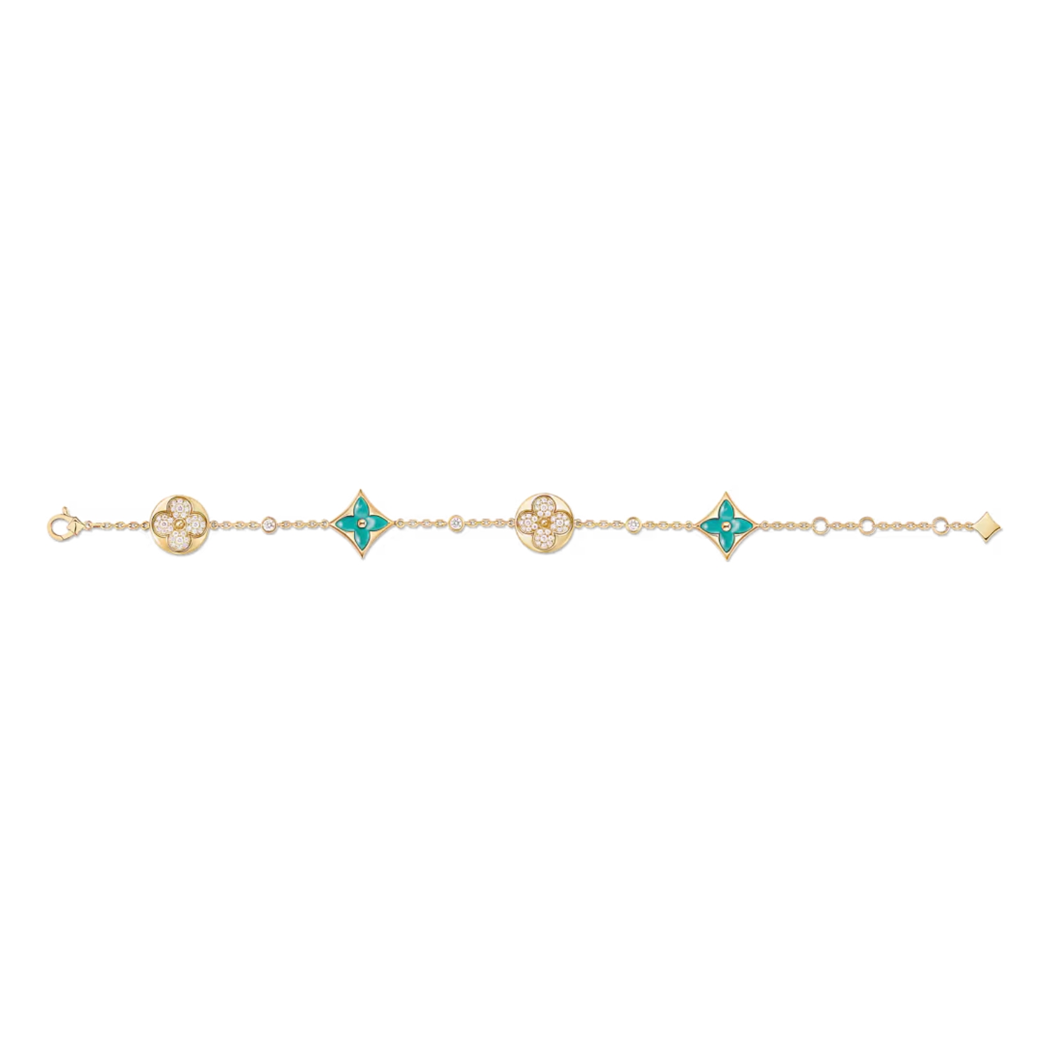 L0vis Vvtt0n Color Blossom BB Multi-Pattern Bracelet Gold-Toned For Women Q05979