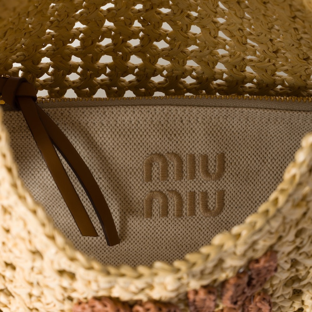Miu Miu Raffia-Effect Woven Hobo Bag Beige For Women 30cm/12in – 5BC164_ADO1_F0A5T_V_OOO