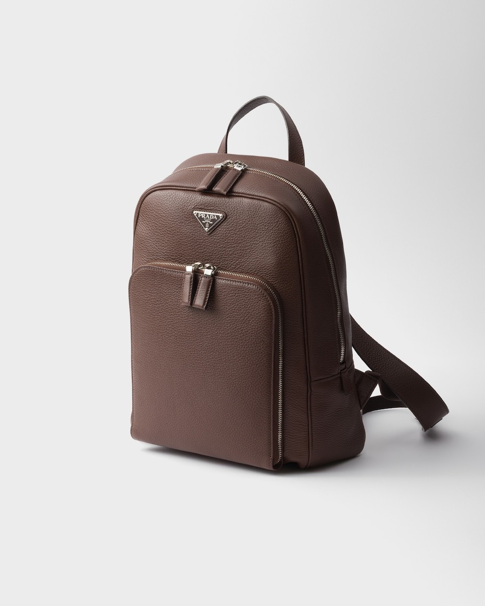 Pra*a Leather Backpack Bag Sienna For Men 16in/40.5cm – 2VZ102_2BBE_F0038_V_DOO