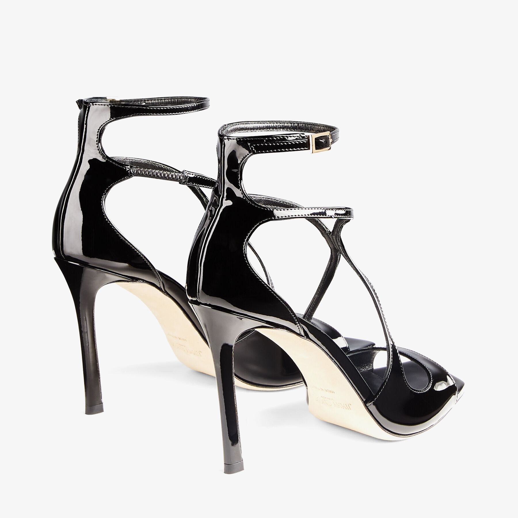 J1m*y Ch00 Azia 95 Black For Women AZIA95PAT