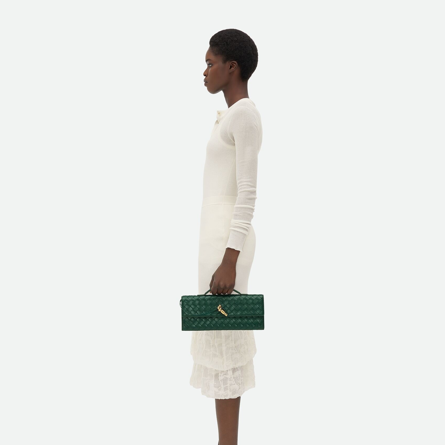 B0tt*ga Ven*ta Andiamo Clutch Emerald Green For Women 31cm/12.2in 741511VCPP33050