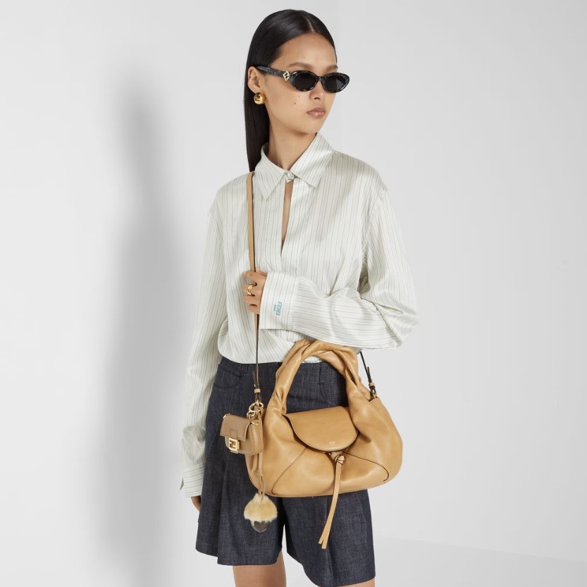 [True-to-ORIGINAL] F**di Spy Small Bag Beige For Women 12.6in/32cm 8BR838AYCTF1I73