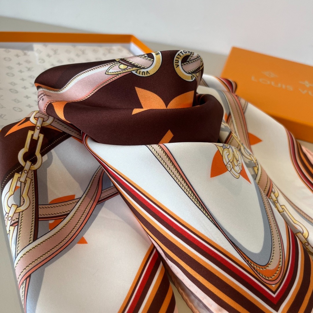 L0vis Vvtt0n Ultimate Monogram Square 90 Scarf Brown For Women 35.4in/90cm M77639