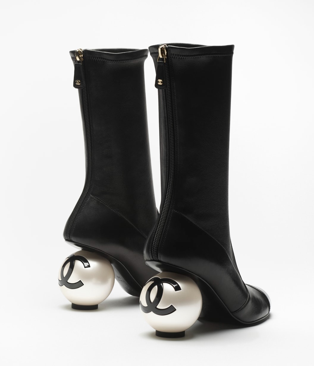 Ch**el Mid-Calf Boots Black For Women G46776-B22203-94305