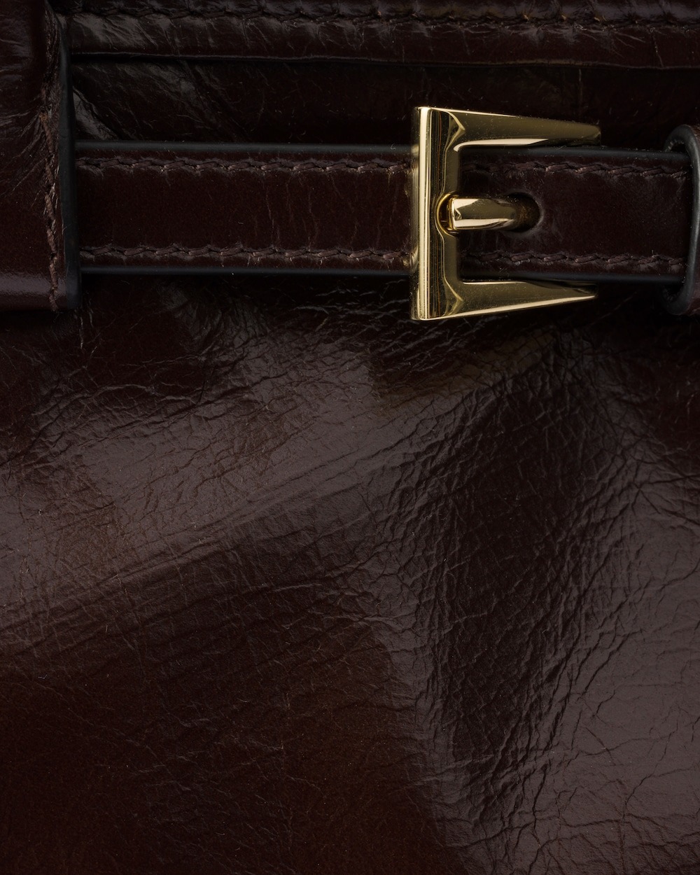 [True-to-ORIGINAL] Pra*a Bonnie Medium Shoulder Bag Dark Brown 32cm/13in – 1BA426_2CYR_F01D6_V_MOO