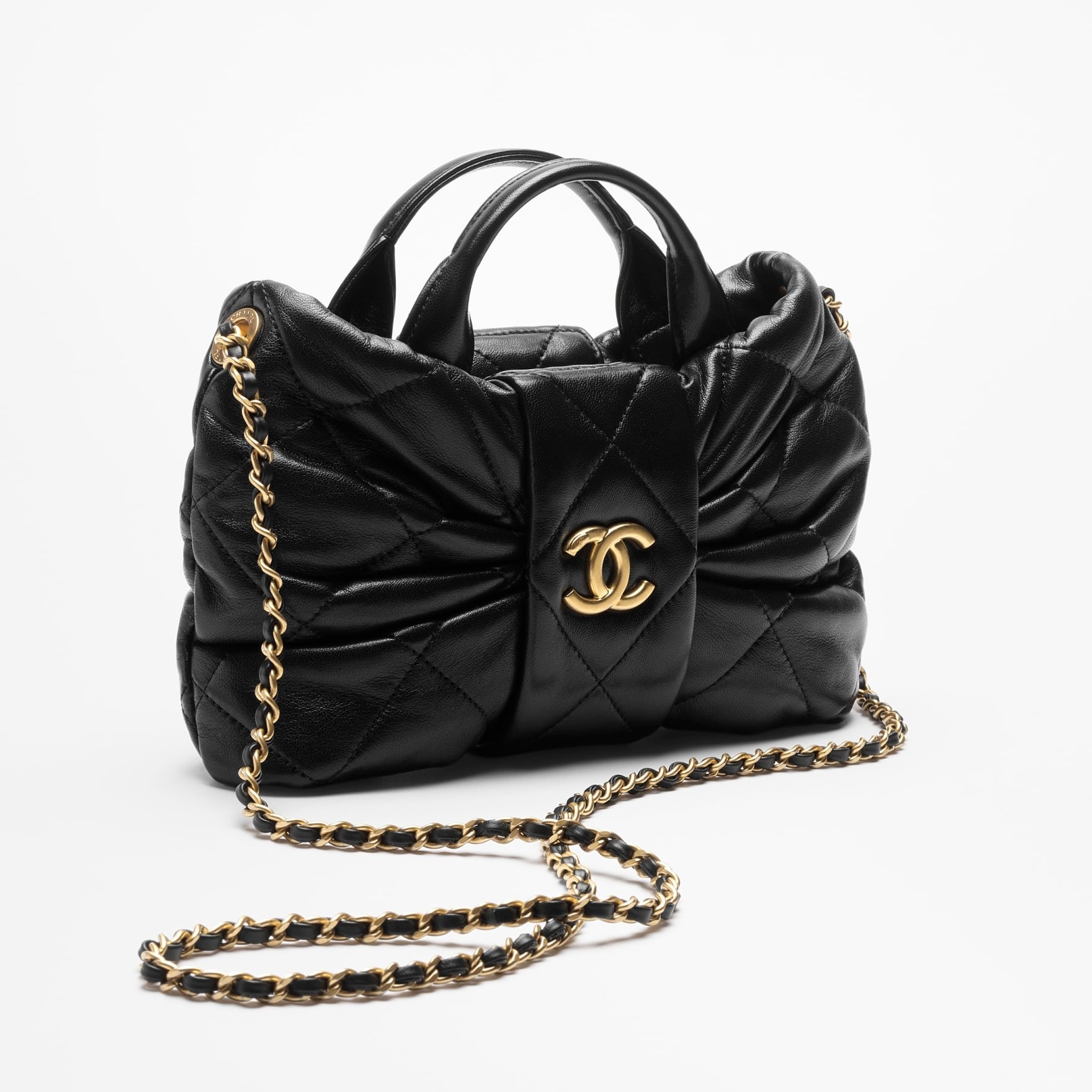 [True-to-ORIGINAL] Ch**el Mini Bow Bag Black For Women 10.2in/26cm AS5849-B22148-94305