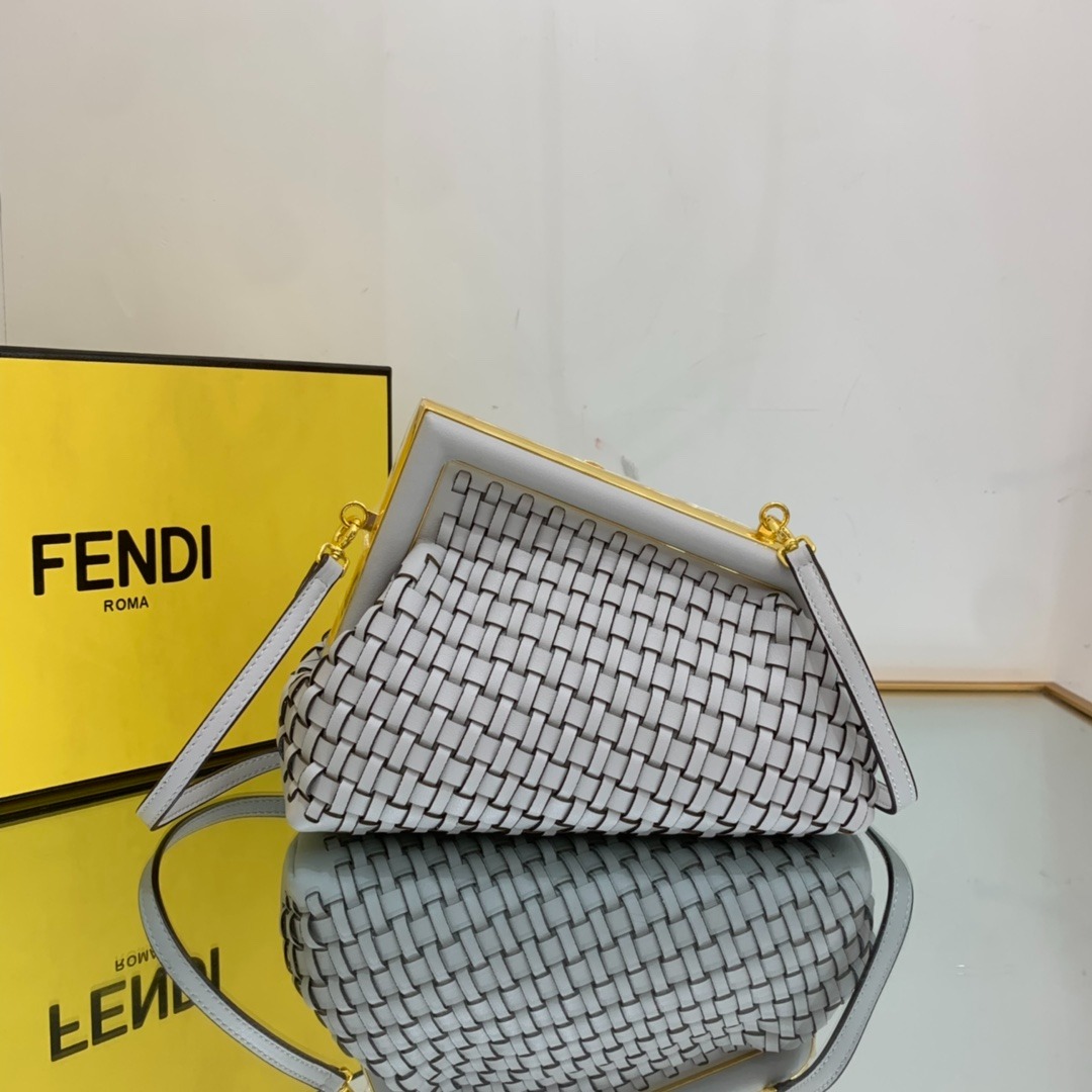 [True-to-ORIGINAL] F**di First Small Bag Grey For Women 10.2in/26cm