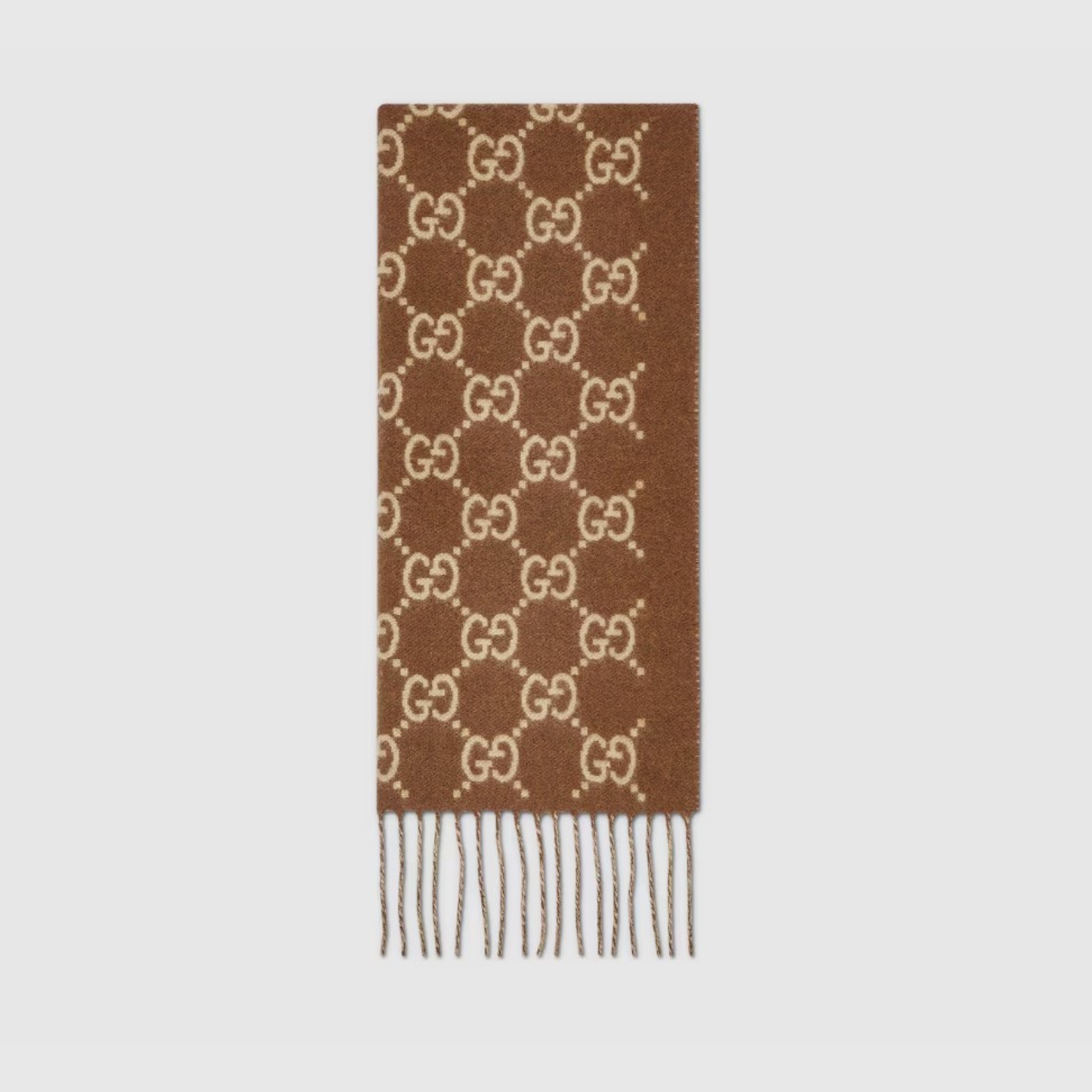 Gvc*1 GG Scarf Brown And Beige 74.8in/190cm 812317 3GAC0 2379