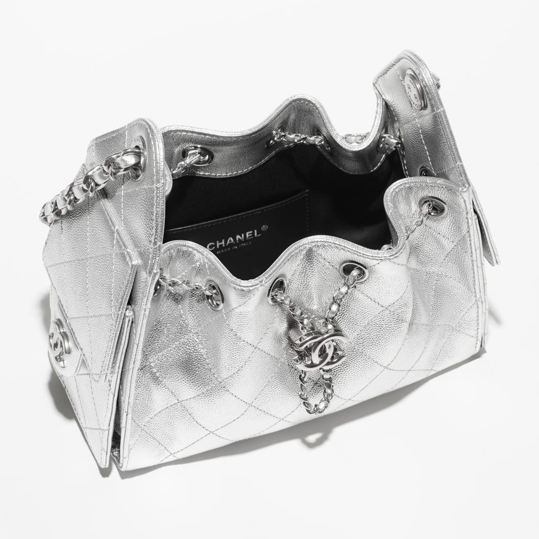 Ch**el 25 Mini Handbag Silvery For Women 8.7in/22cm AS5631-B22716-U5341