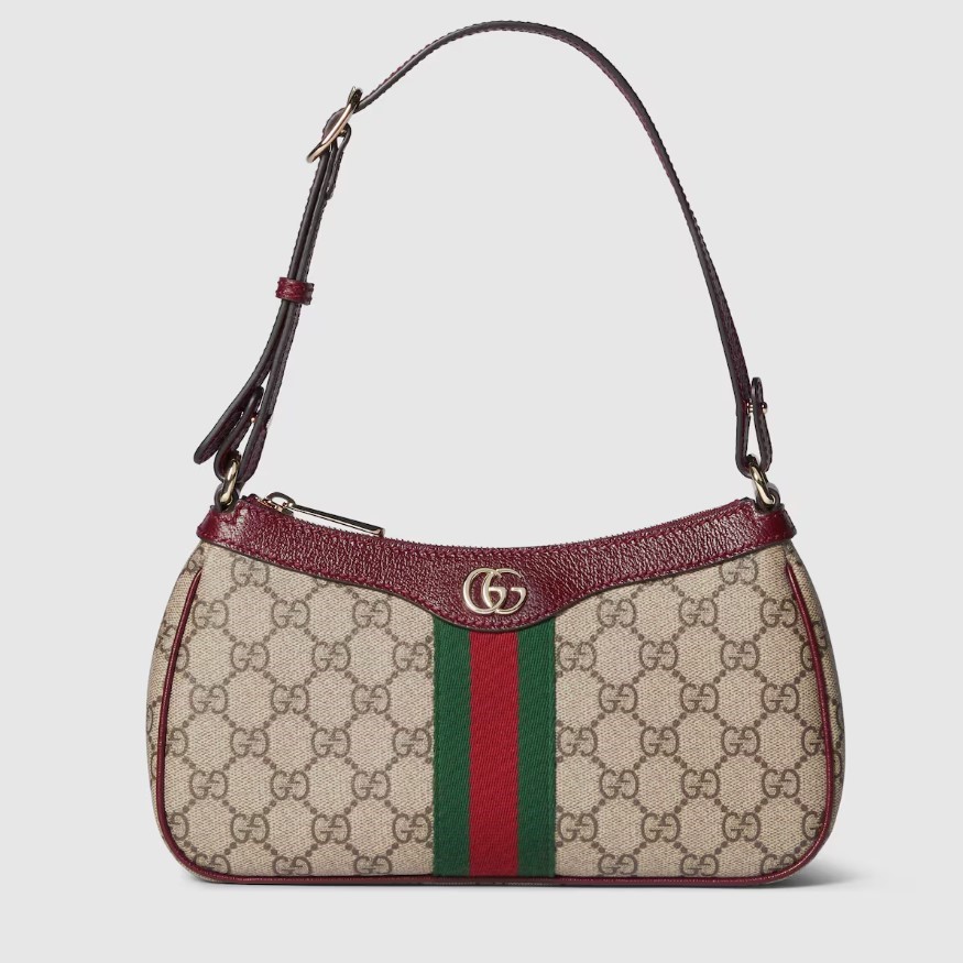 Gvc*1 Ophidia Small Shoulder Bag Beige And Brown GG For Women 10.2in/26cm ‎841341 FAE0J 9789