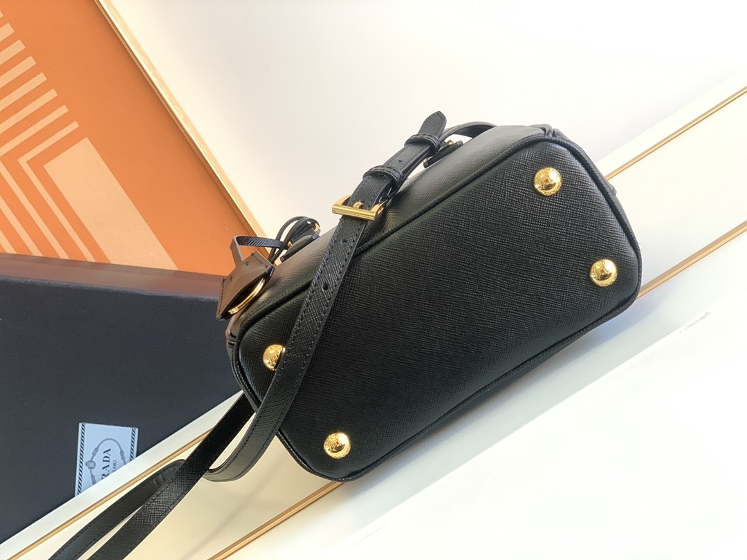 [True-to-ORIGINAL] Pra*a Galleria Saffiano Mini Bag Black For Women 7.8in/20cm 1BA906_NZV_F0002_V_EOM