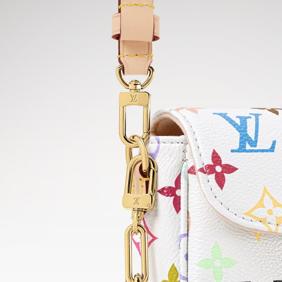 L0vis Vvtt0n LV x TM Wallet On Chain Ivy Crossbody Bag 9.3in/ 24cm Multicolor Gold Hardware For Women M27492
