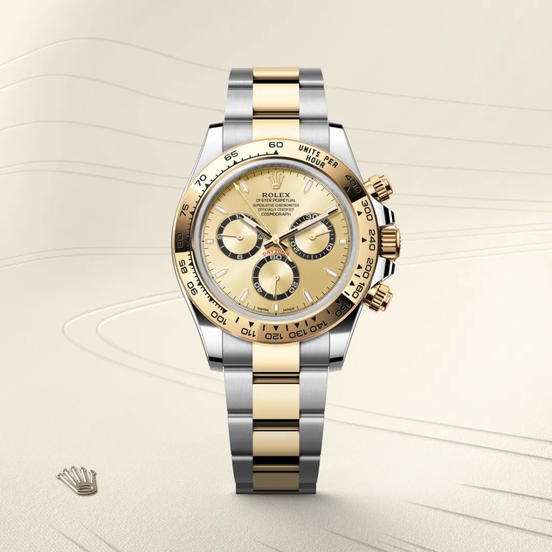 R01ex Cosmograph Daytona 40 Watch Silver/Gold Toned Yellow Dial 40mm For Men 126503-0004