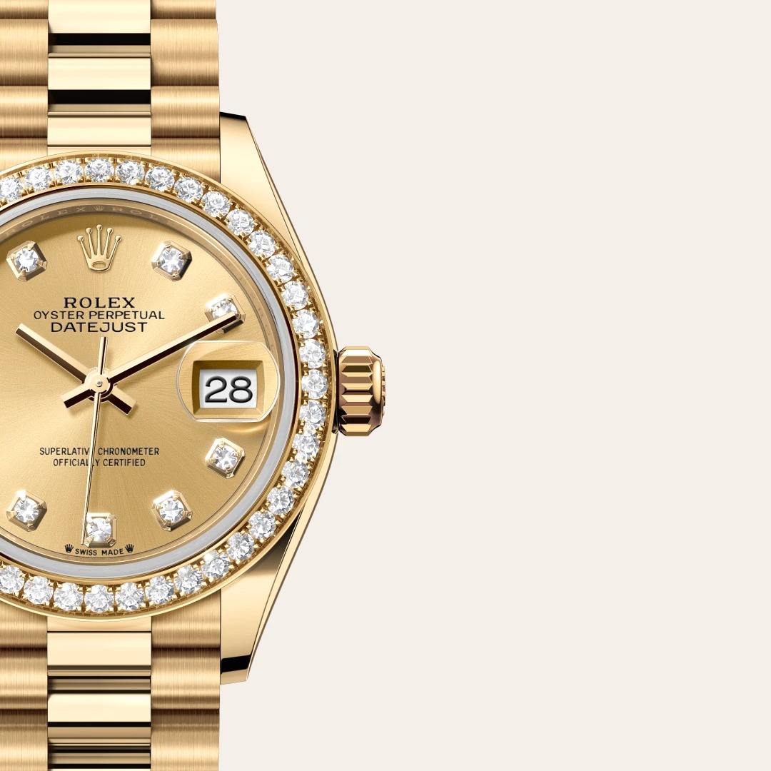 R01ex Lady-Datejust Watch Gold Toned Champagne Dial 28mm For Women M279138RBR-0023