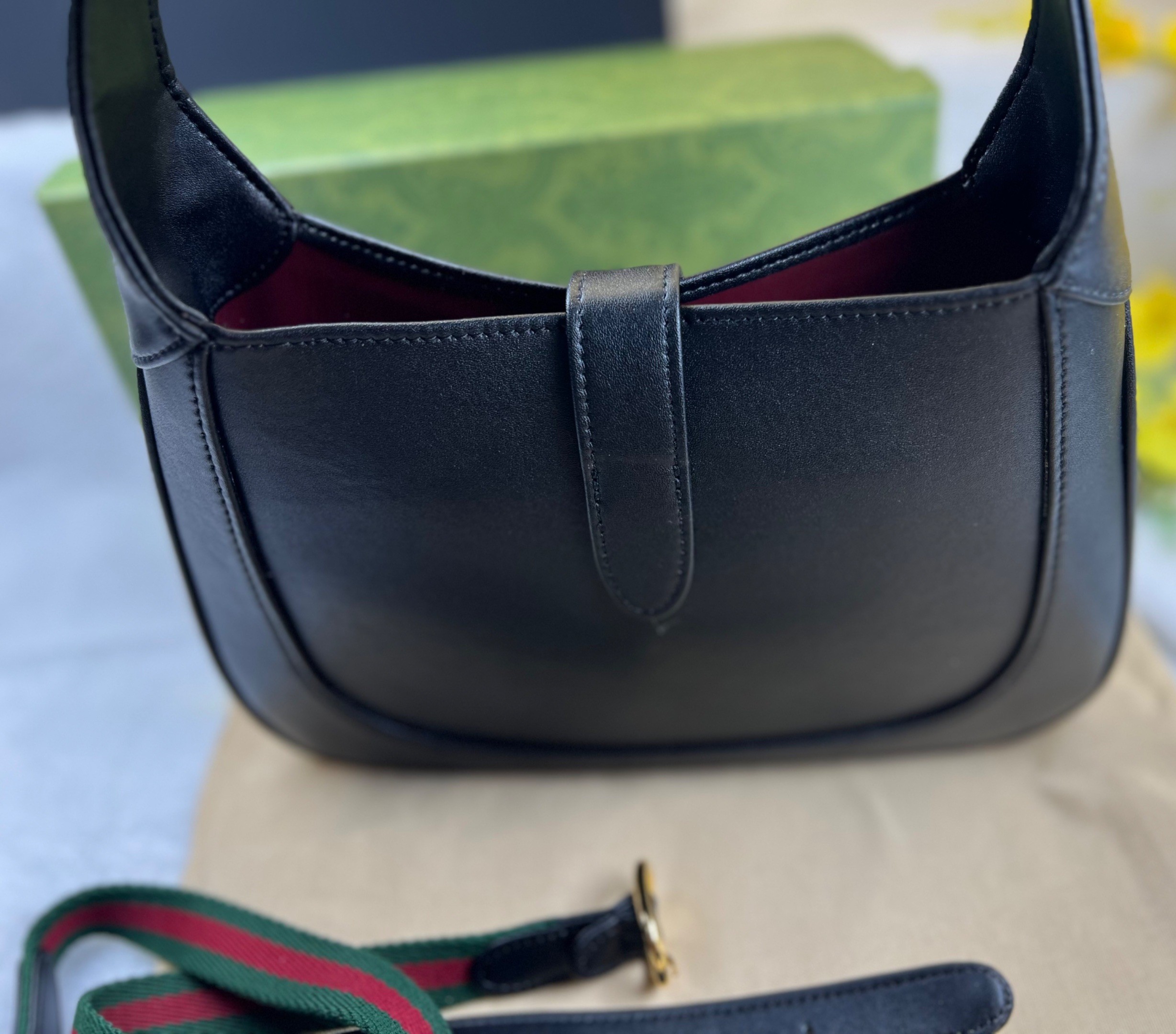 Gvc*1 Jackie 1961 Small Shoulder Bag Black For Women, Women’s Bags 10.8in/28cm GG 636709 10O0G 1000
