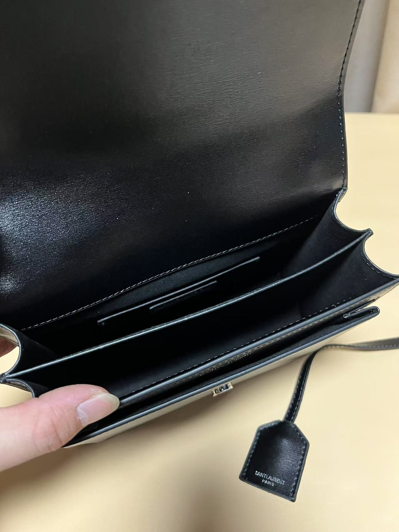 Sa1nt Lau*nt Sunset Medium Chain Bag Black For Women 8in/20cm 442906D420N1000