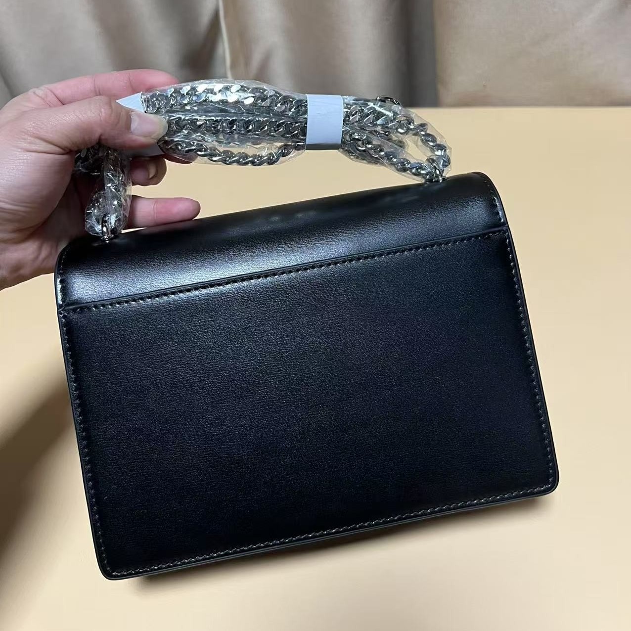 Sa1nt Lau*nt Sunset Medium Chain Bag Black For Women 8in/20cm 442906D420N1000