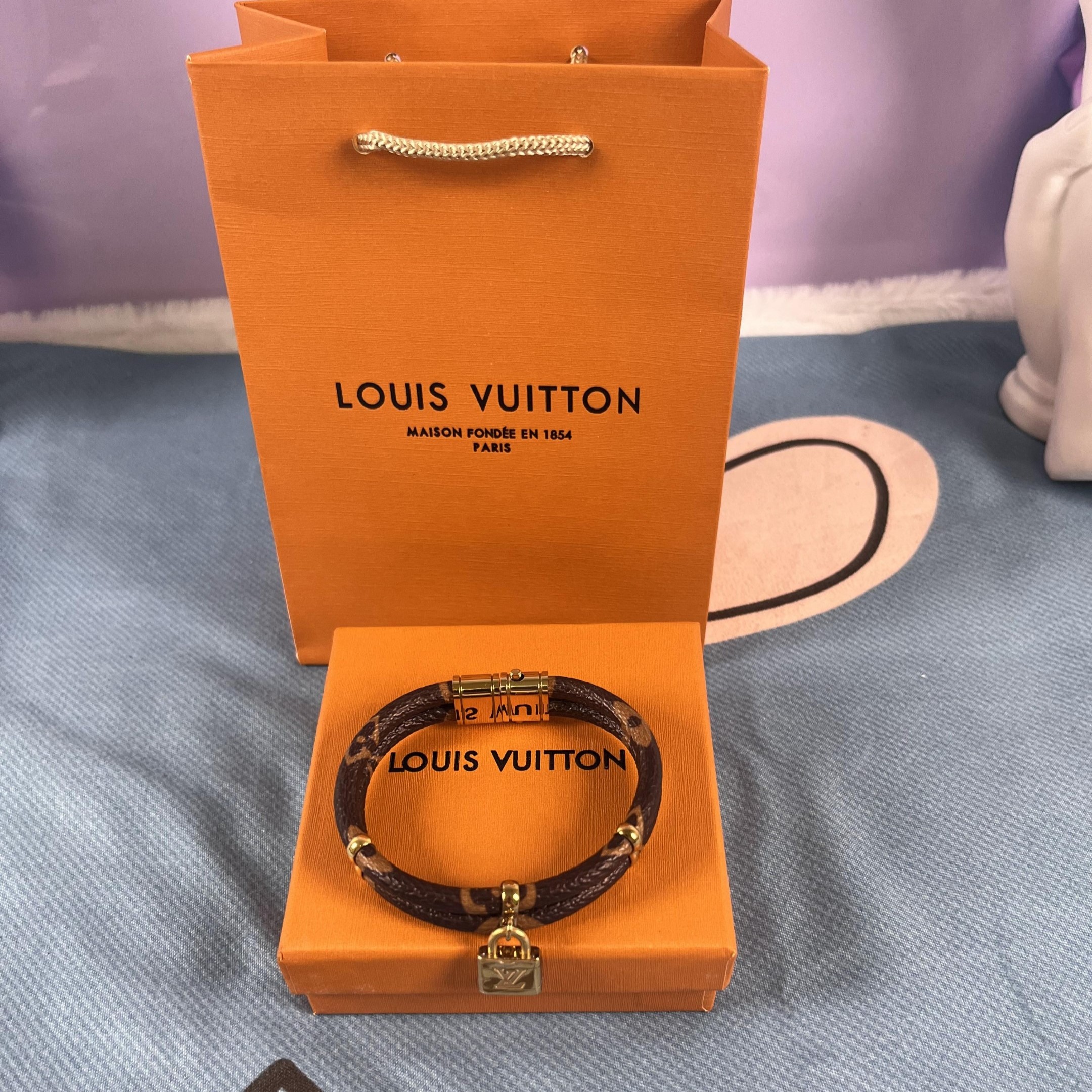 L0vis Vvtt0n Double Bracelet Brown For Women