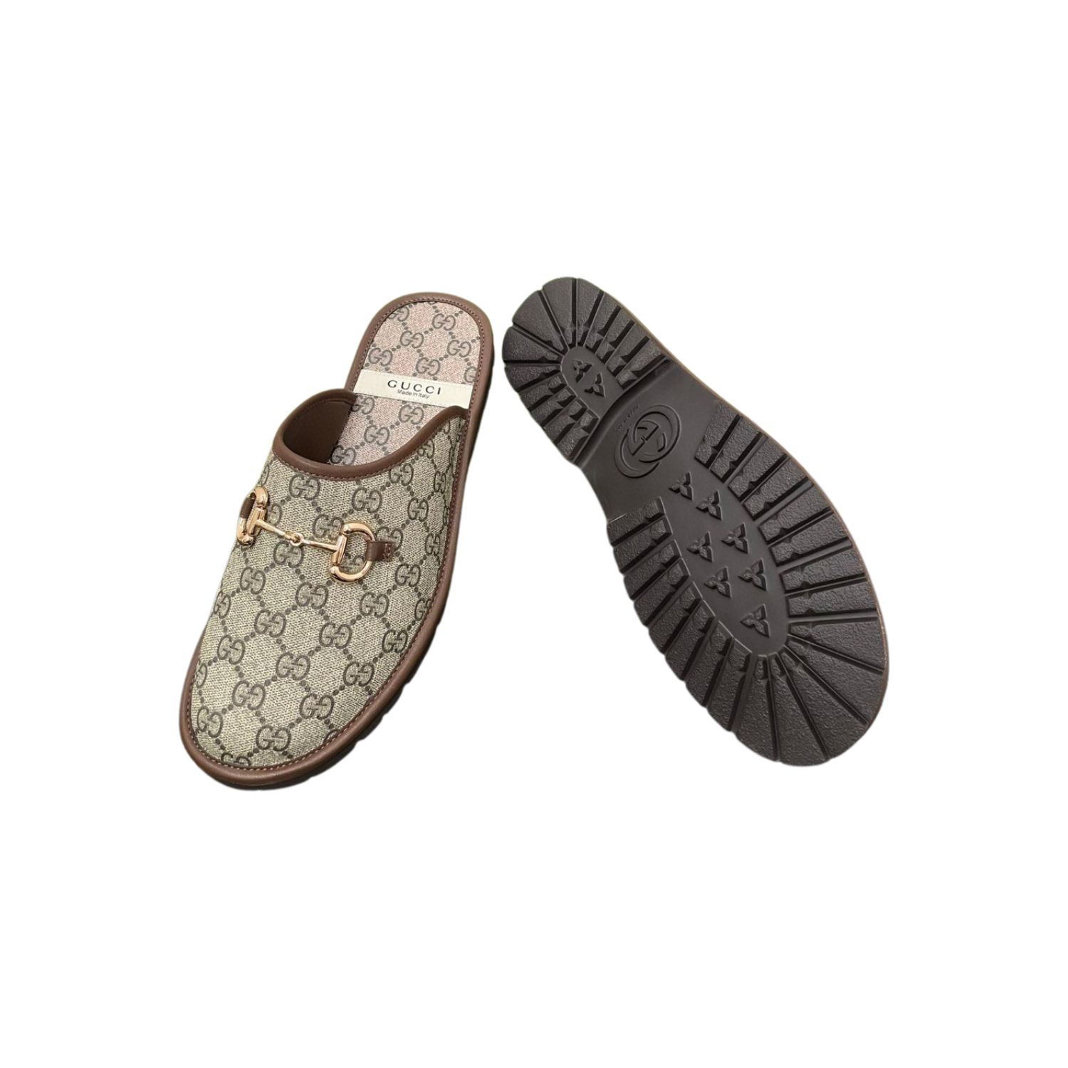 Gvc*1 Men’s GG Slipper With Horsebit Gray For Men GG Shoes 694249