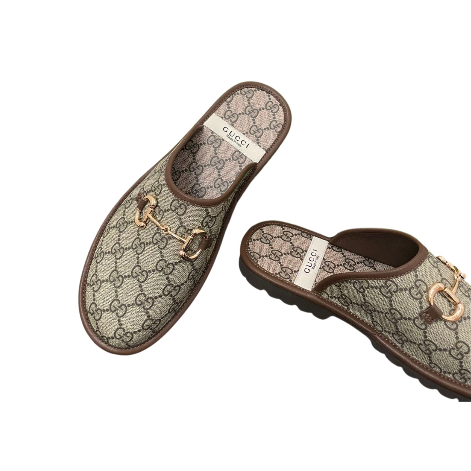 Gvc*1 Men’s GG Slipper With Horsebit Gray For Men GG Shoes 694249