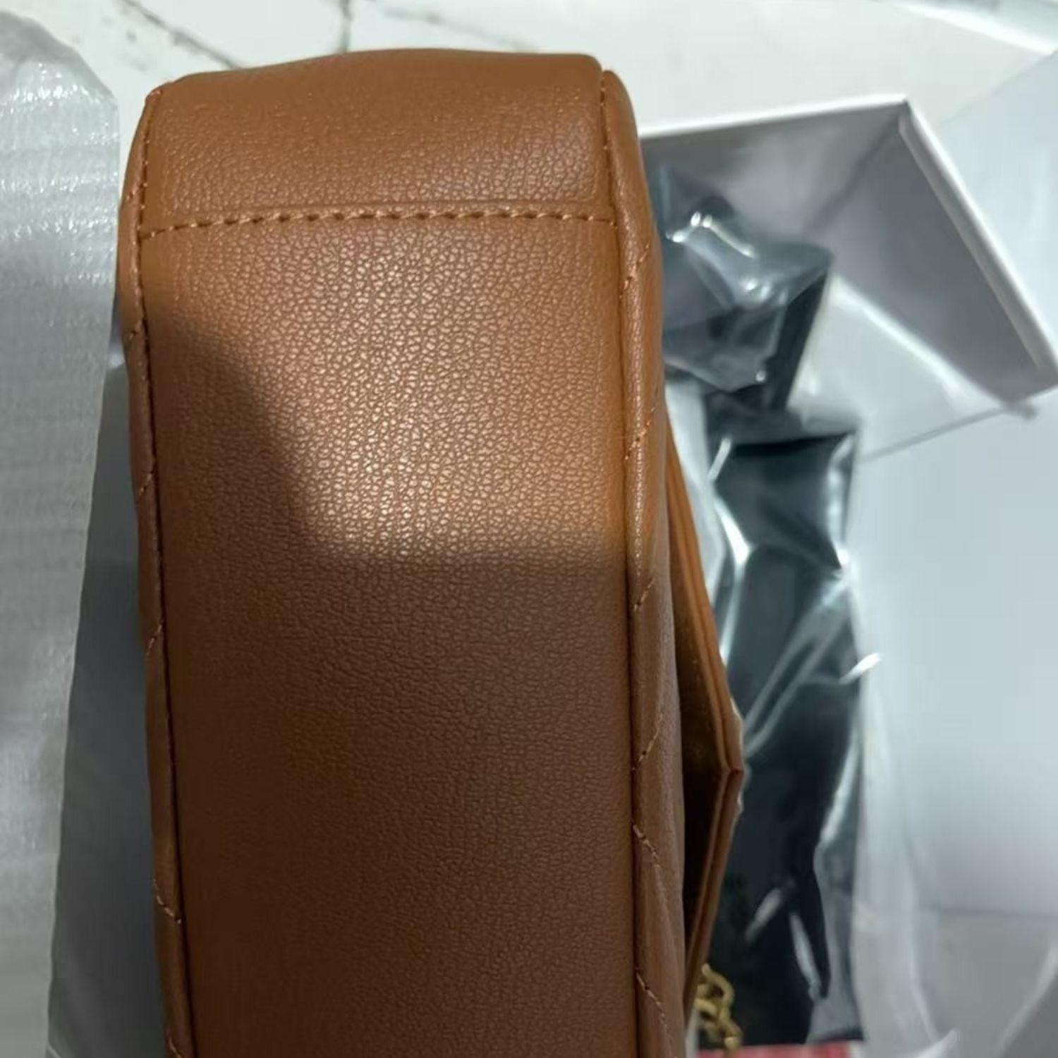 Sa1nt Lau*nt College Medium Chain Bag Brown For Women 9.4in/24cm 6002791U8077715
