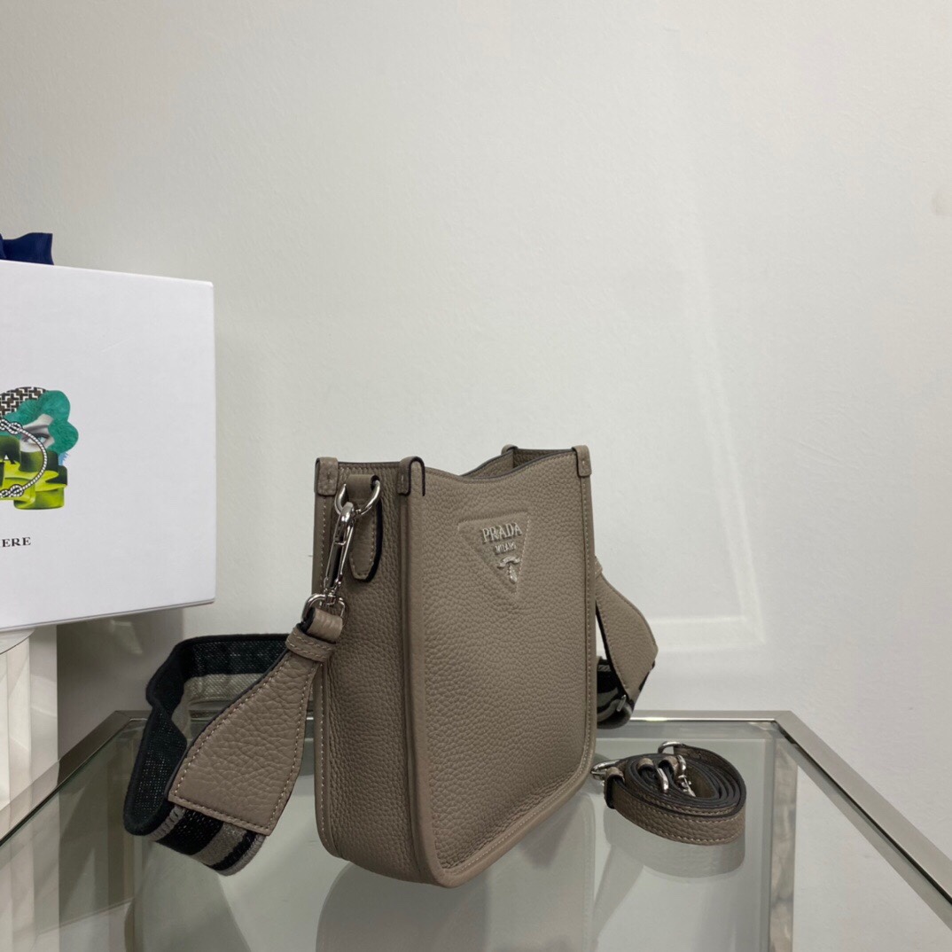 Pra*a Mini Shoulder Bag Beige For Women7.9in/20cm