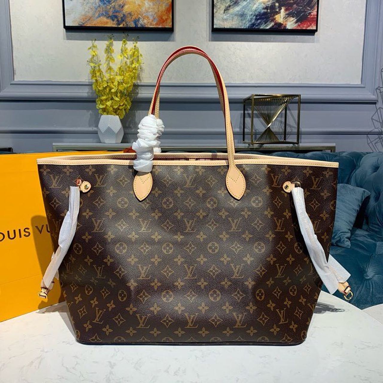 L0vis Vvtt0n Neverfull GM Tote Bag Monogram Canvas Rose Ballerine Pink For Women, Women’s Handbags, Shoulder Bags 15.7in/39cm LV