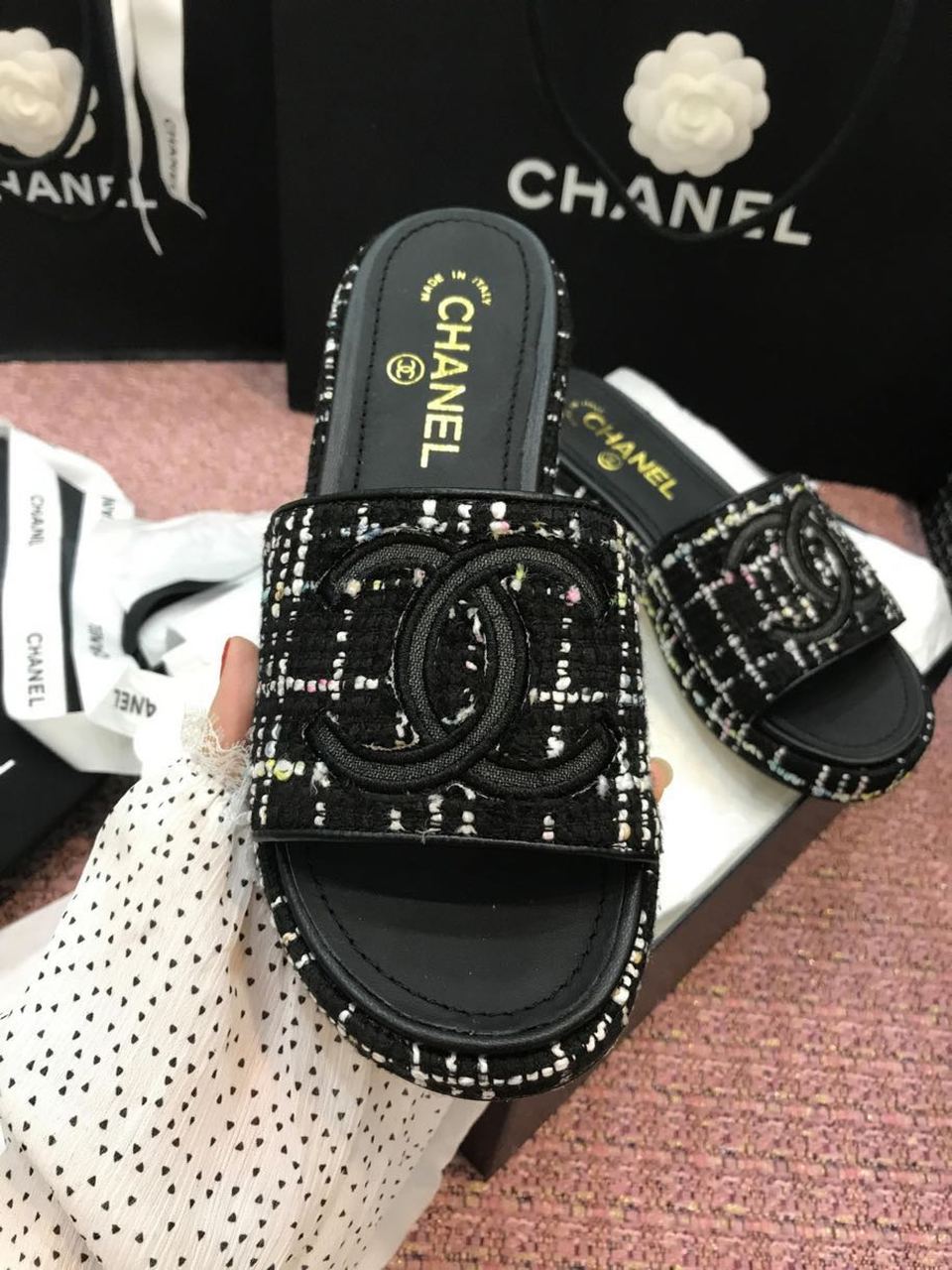 Ch**el Mules Black For Women, Women’s Shoes